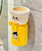 Dopamine Magnetic Toothbrush Wall Mounted Holder with Mouthwash Cup