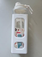 Kawaii Water Bottle with Straw and Sticker (Assorted Color)